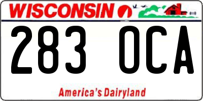 WI license plate 283OCA