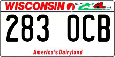 WI license plate 283OCB