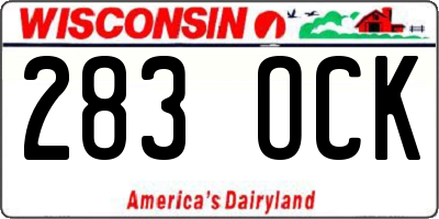 WI license plate 283OCK