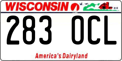 WI license plate 283OCL