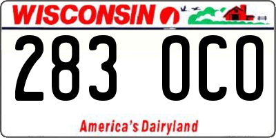 WI license plate 283OCO