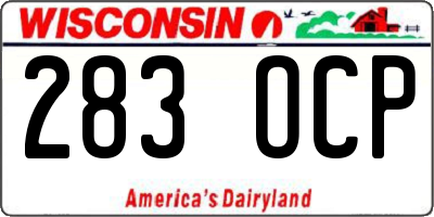 WI license plate 283OCP