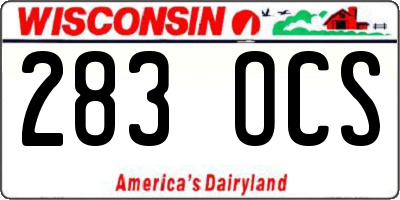 WI license plate 283OCS