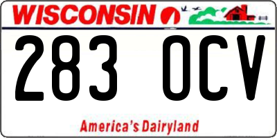 WI license plate 283OCV