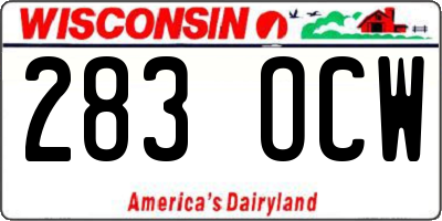 WI license plate 283OCW
