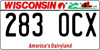 WI license plate 283OCX