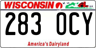 WI license plate 283OCY