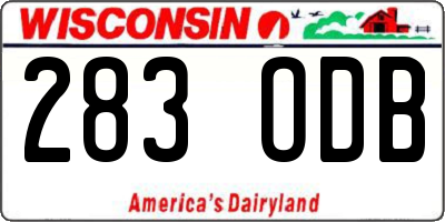 WI license plate 283ODB