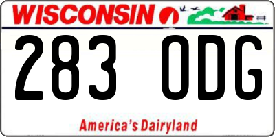 WI license plate 283ODG