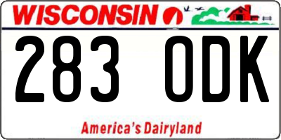 WI license plate 283ODK