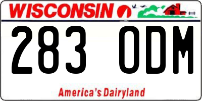 WI license plate 283ODM