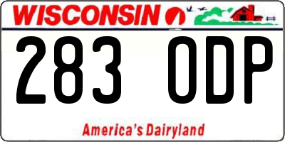 WI license plate 283ODP