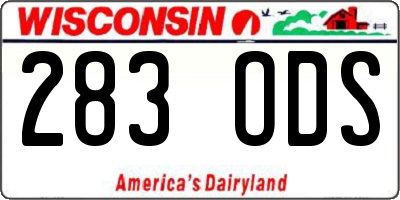 WI license plate 283ODS