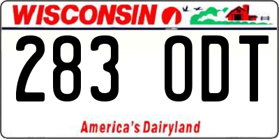 WI license plate 283ODT