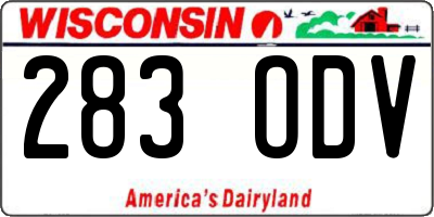 WI license plate 283ODV
