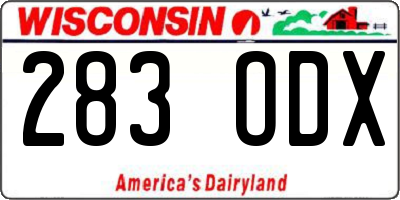 WI license plate 283ODX