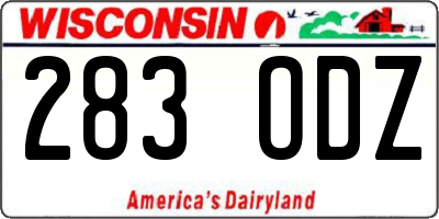 WI license plate 283ODZ