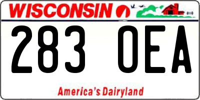 WI license plate 283OEA