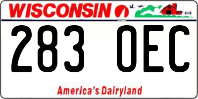 WI license plate 283OEC