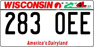 WI license plate 283OEE