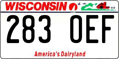 WI license plate 283OEF