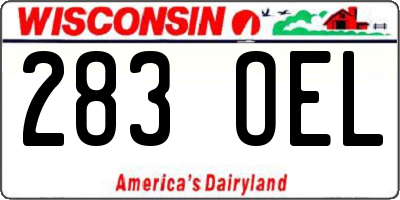 WI license plate 283OEL
