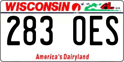 WI license plate 283OES