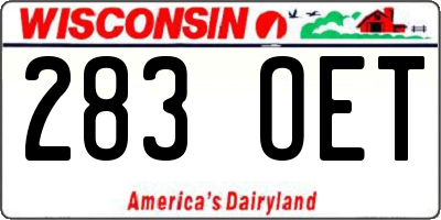 WI license plate 283OET