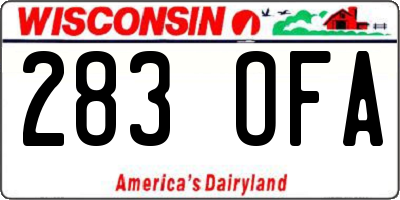 WI license plate 283OFA