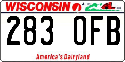 WI license plate 283OFB