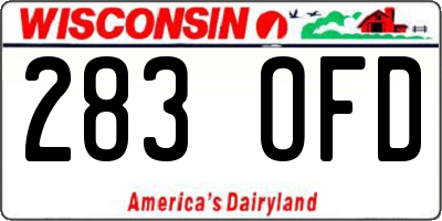 WI license plate 283OFD