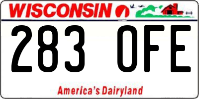 WI license plate 283OFE