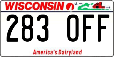 WI license plate 283OFF