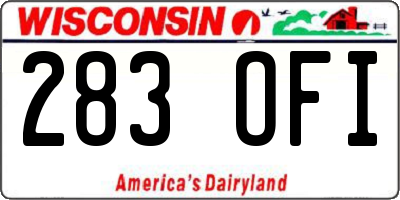 WI license plate 283OFI