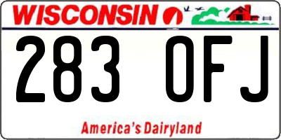 WI license plate 283OFJ