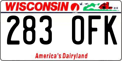 WI license plate 283OFK