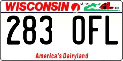 WI license plate 283OFL