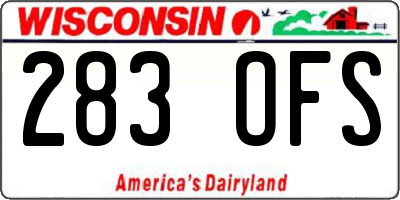 WI license plate 283OFS
