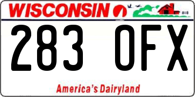 WI license plate 283OFX