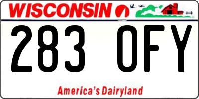 WI license plate 283OFY