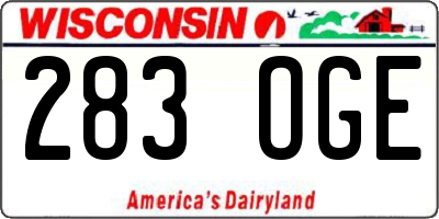 WI license plate 283OGE