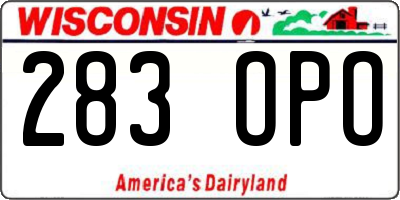 WI license plate 283OPO