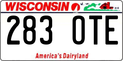 WI license plate 283OTE
