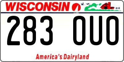 WI license plate 283OUO
