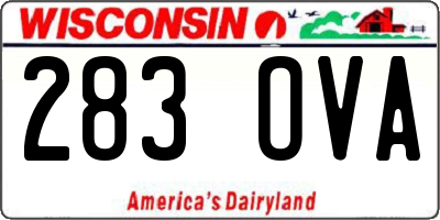 WI license plate 283OVA