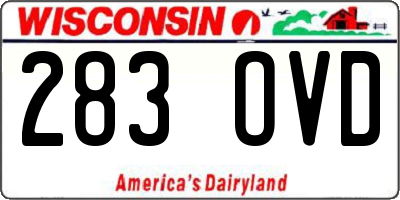 WI license plate 283OVD