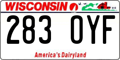 WI license plate 283OYF