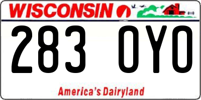 WI license plate 283OYO