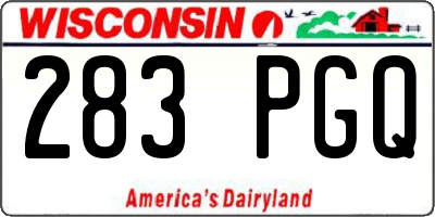 WI license plate 283PGQ