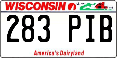 WI license plate 283PIB